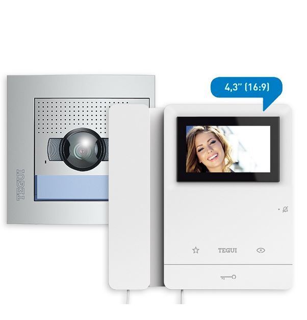 Kit videoportero 1 vivienda 2 hilos Sfera New Tegui 378111