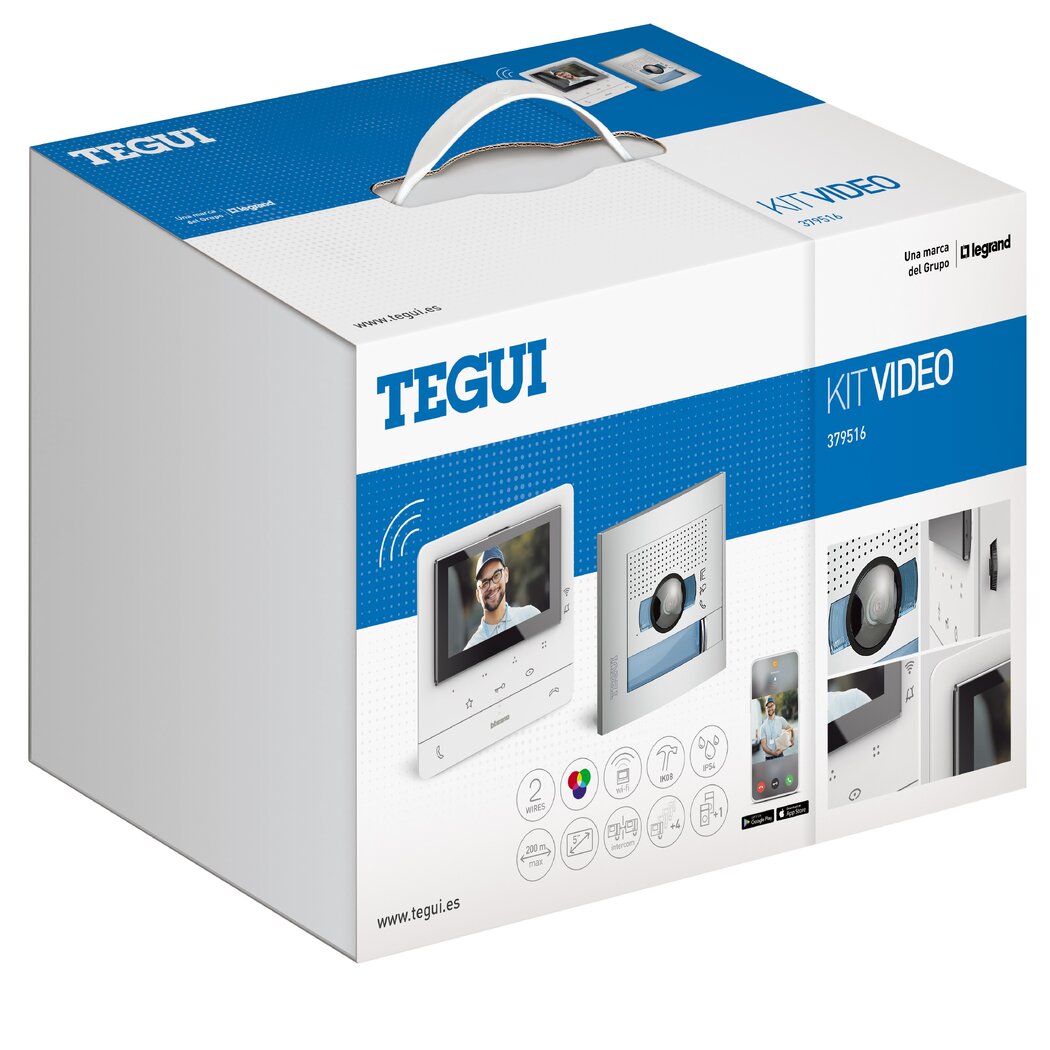 Kit videoportero WiFi Tegui 379516 - abrir puerta desde el móvil con Tegui Connect