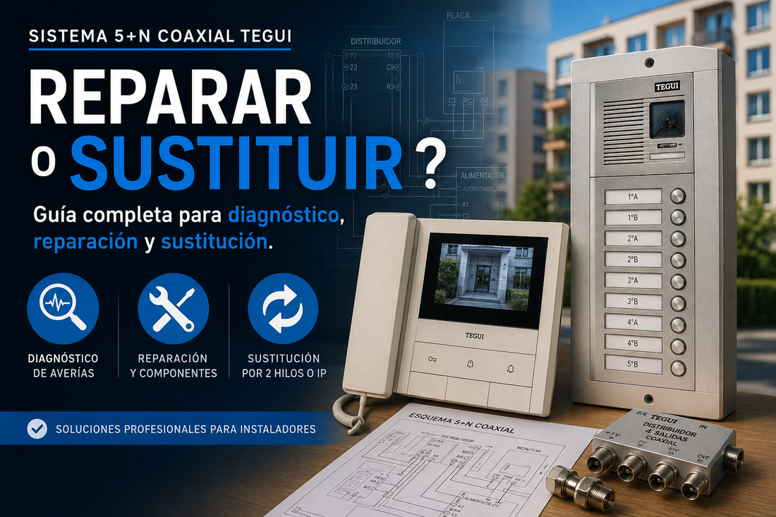 Videoportero 5+N coaxial Tegui: cómo repararlo o sustituirlo por un sistema moderno