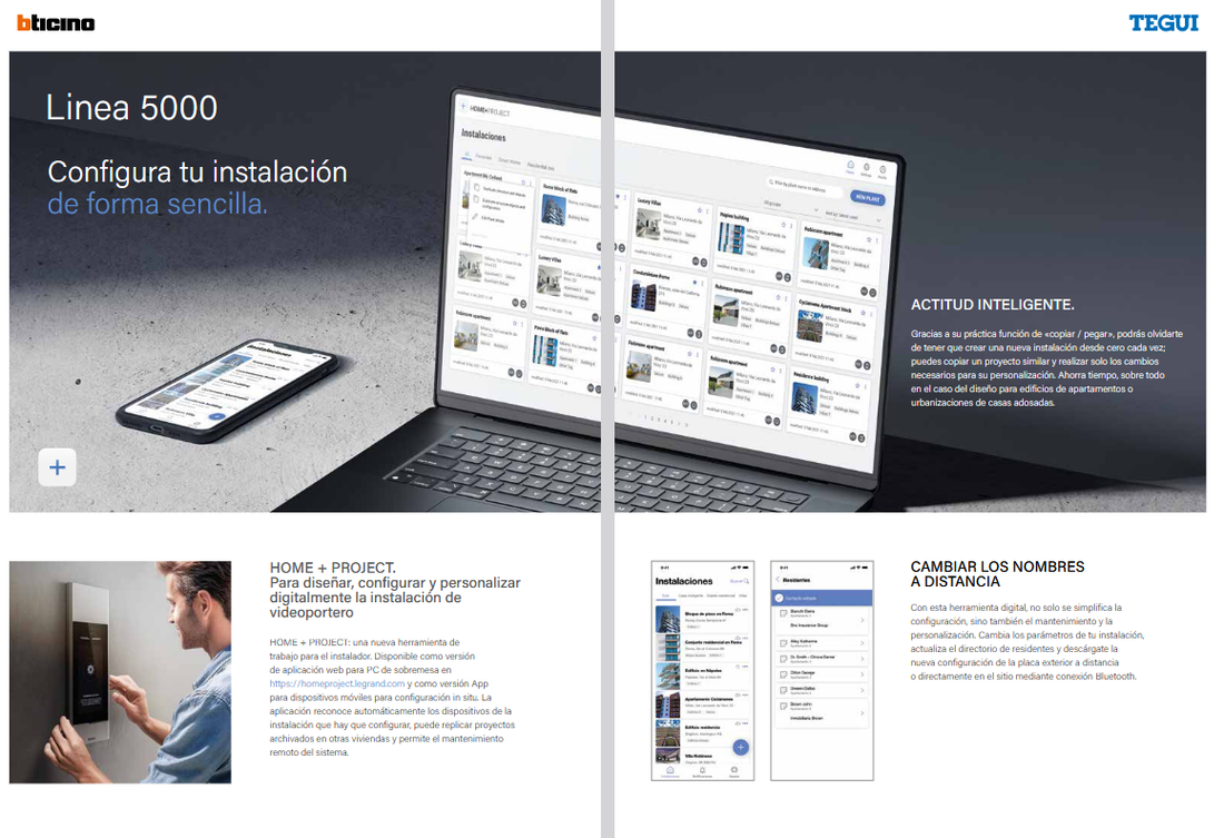 HOME + PROJECT BTicino - App para configurar instalaciones Linea 5000 desde PC y móvil