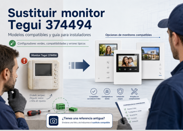 Guía para sustituir el monitor Tegui 374494 - modelos compatibles 2 hilos