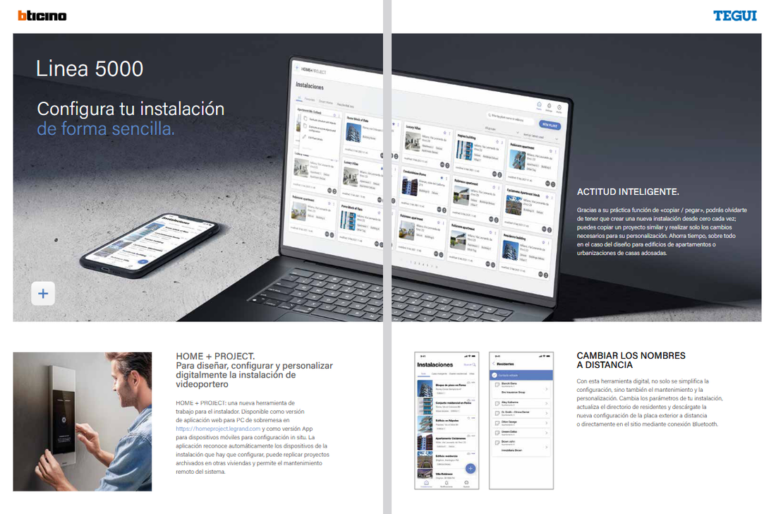 Linea 5000 BTicino - HOME + PROJECT, configura tu instalación de videoportero de forma sencilla