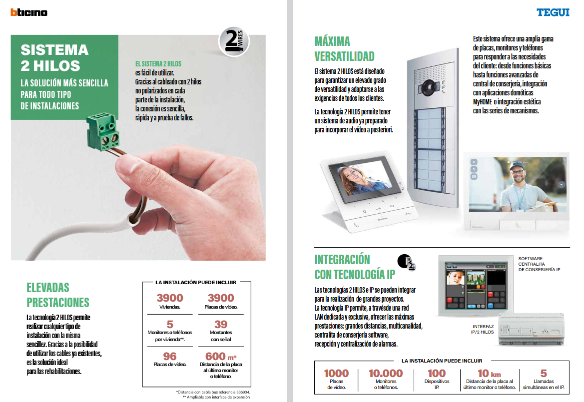 Sistema 2 hilos BTicino Tegui - Elevadas prestaciones, versatilidad e integración con tecnología IP