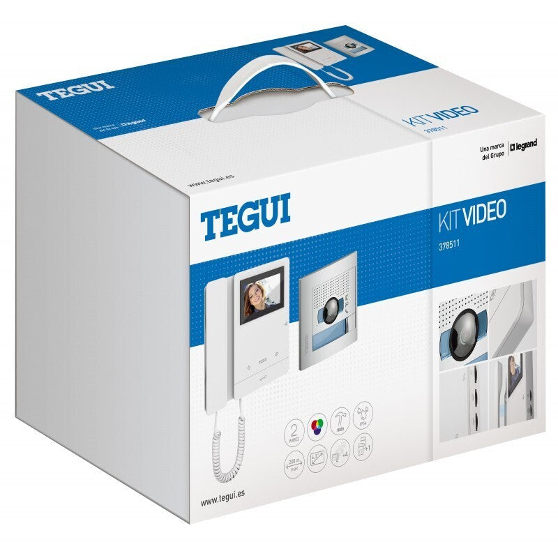 Sistema Tegui SFERA New - Kit videoportero 2 hilos modular con monitor Serie 8