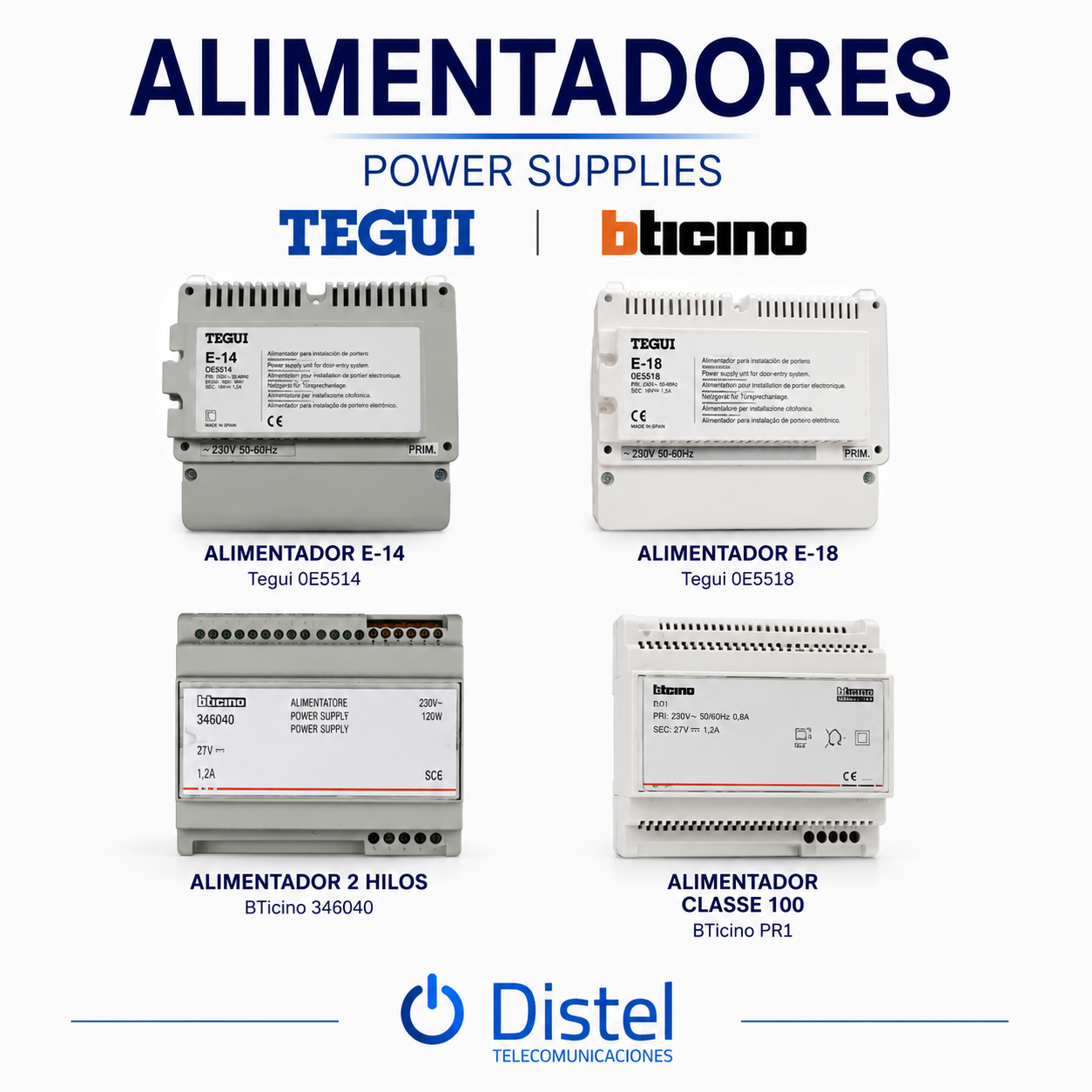 Tegui BTicino Intercom Power Supplies - Power Sources | Tegui Distel