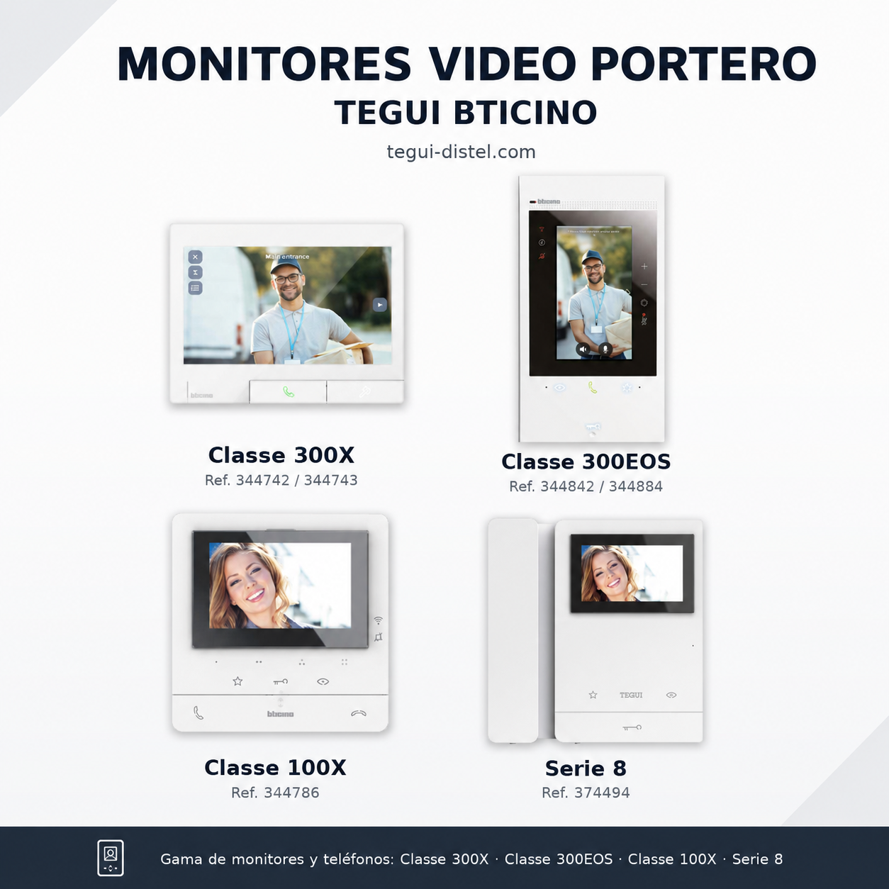 Monitores Videoportero Tegui y BTicino