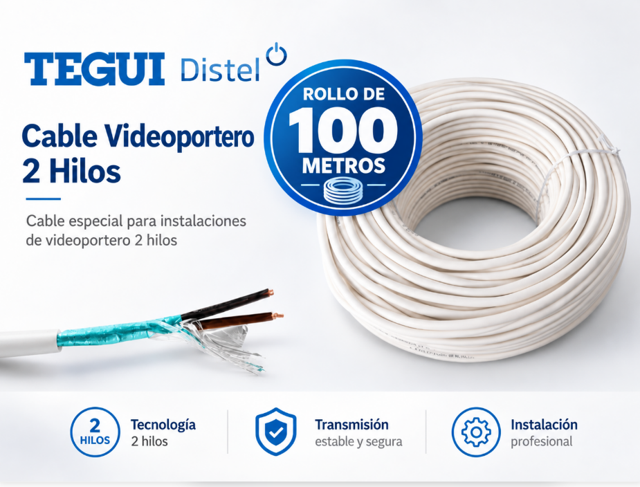 95704 100 metros de cabo flexível blindado VOV-K 2×0,5 mm² | Rolo de 100 m