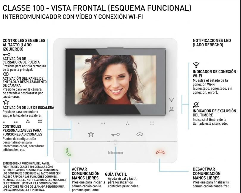 Tegui Classe 100X16E WiFi Monitor Ref. 344786 | 2-Wire BUS SCS Video ...