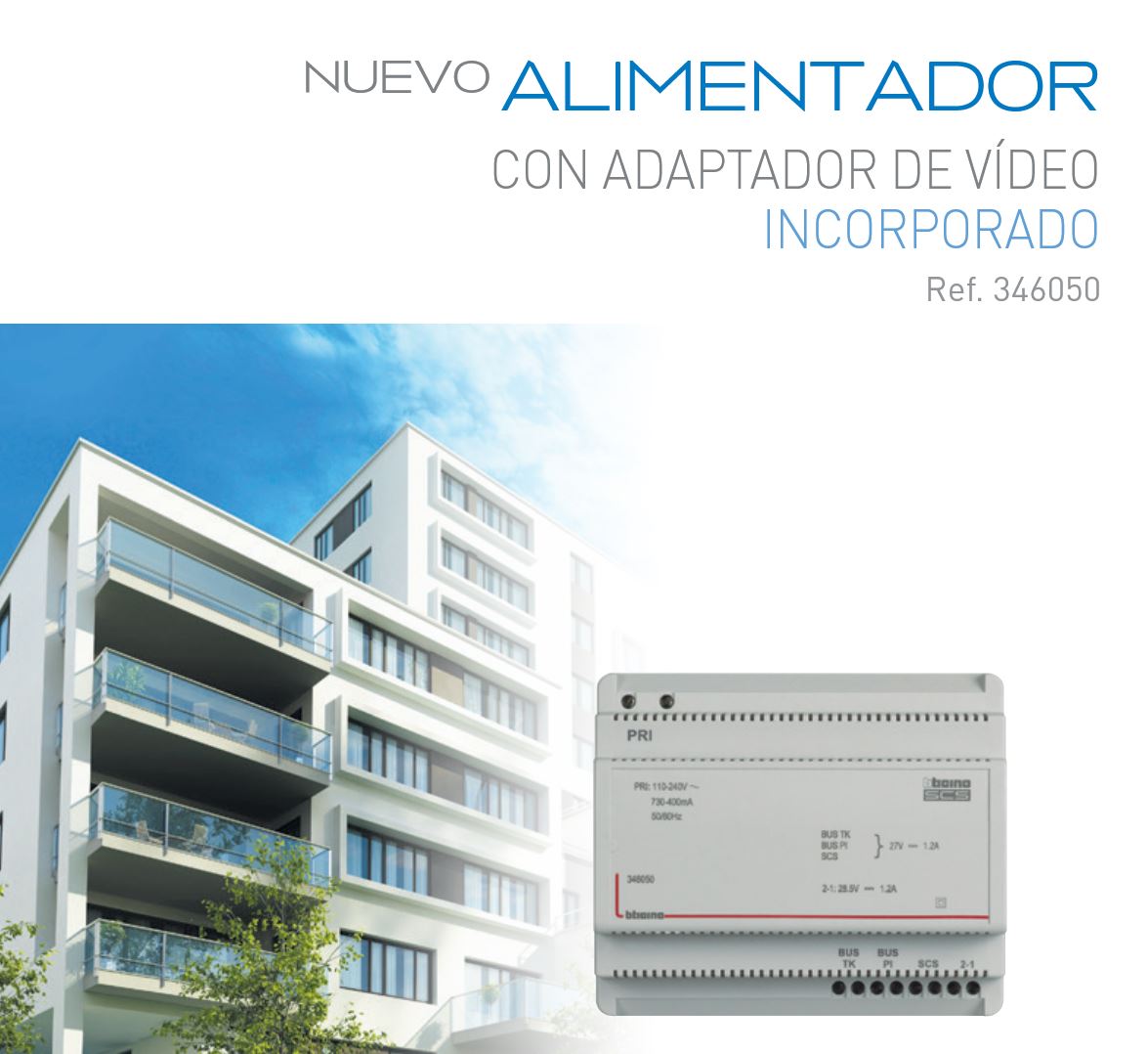 2-Wire Power Supply with Video Adapter included. Bticino 346050