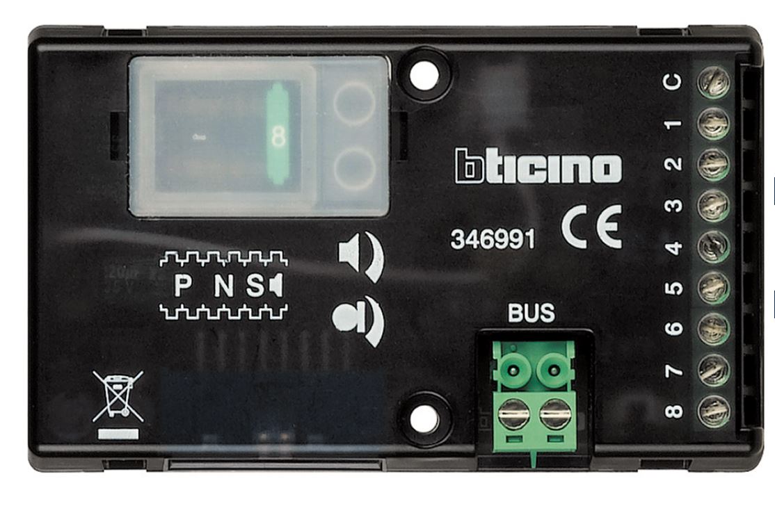 346991 2-Draht-Audioeinheit mit 8 Rufmöglichkeiten BTicino Tegui | BUS SCS