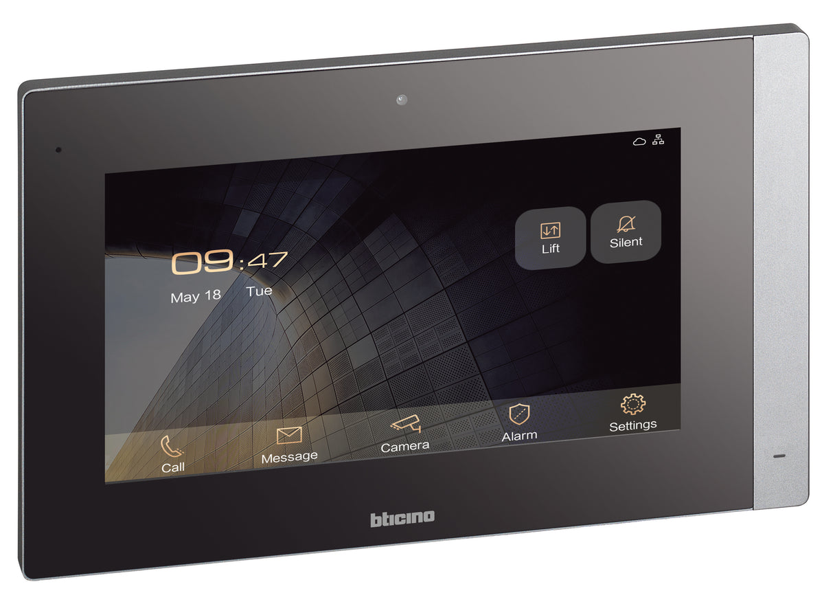 Monitor de vídeo BTicino BT-373002 con pantalla táctil de 7 pulgadas y cámara interna