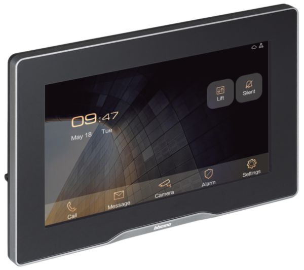 BT/373008 - Standard IP-Monitor PoE 48V, 7" Touchscreen, Schwarz, BTicino