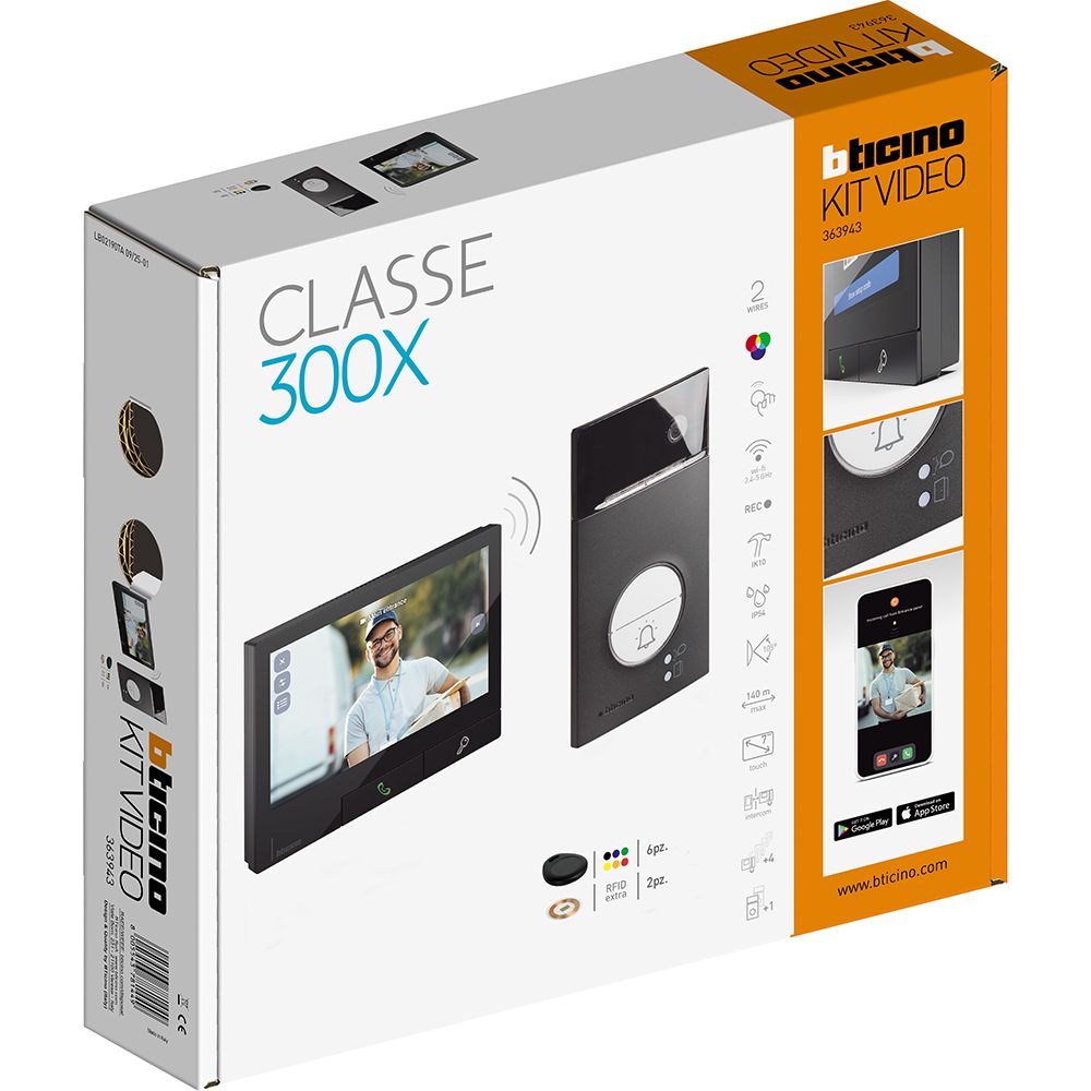 Kit Videoportero 2 Hilos Wi-Fi Classe 300X DARK  |Bticino 363943