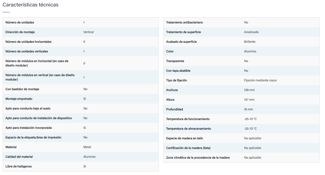 Marco 1 módulo teclado  del L5000  aluminio