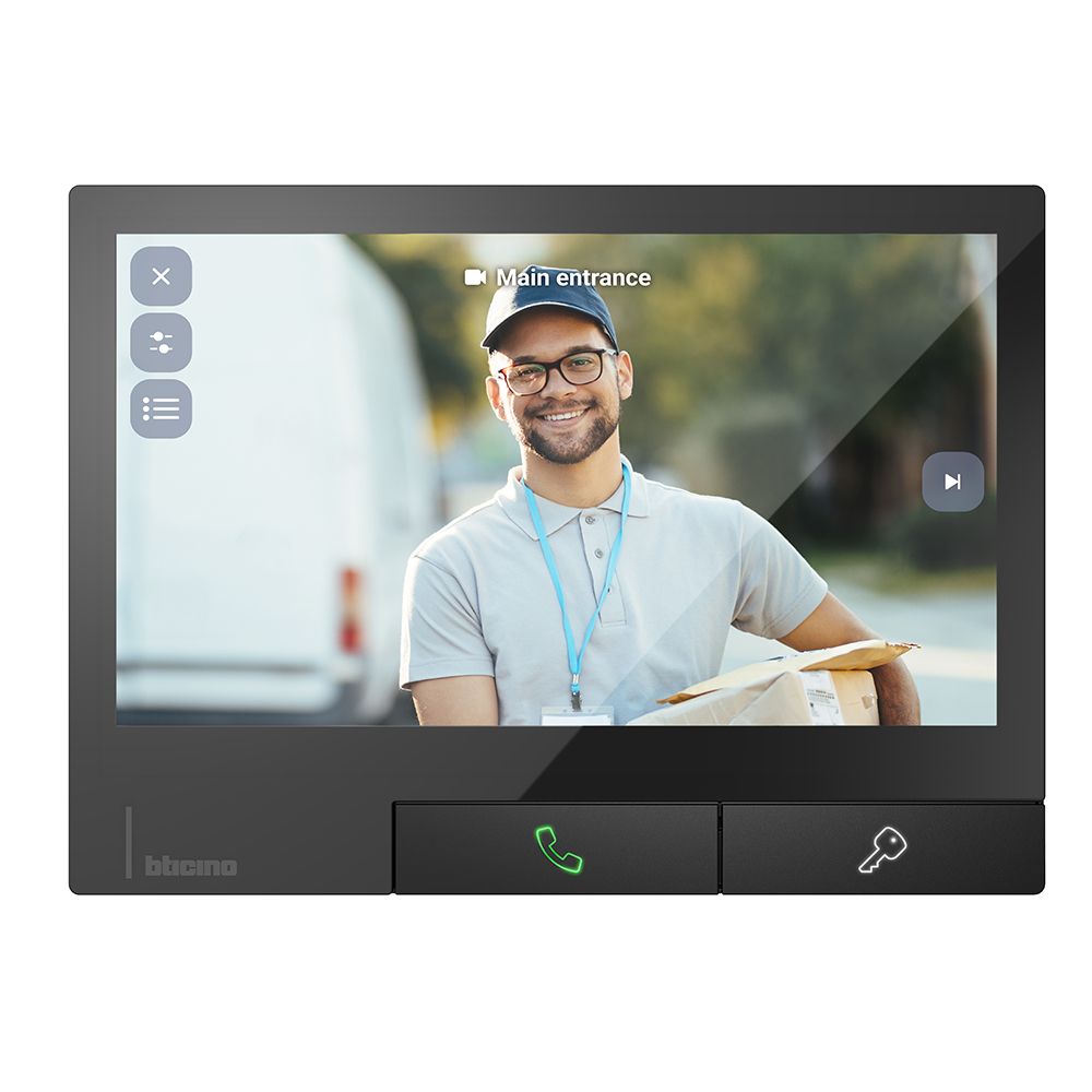 Video Deurintercom Kit 2 Draad Wi-Fi Classe 300X New Light + Plaat Linea 3000 Zwart | Bticino 363942