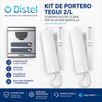 Kit Áudio 2 Habitações Tegui 375012 – Placa + 2 Telefones Série 7 Sistema 4+N