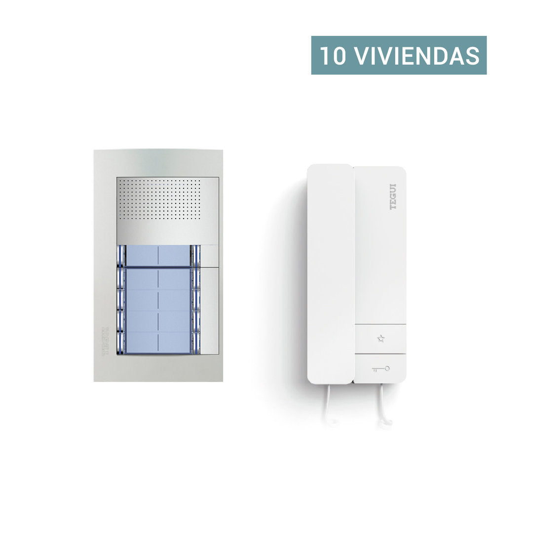 Presupuesto Audio-Portero Automatico para 10 viviendas 2 hilos Sfera New Tegui audio10s