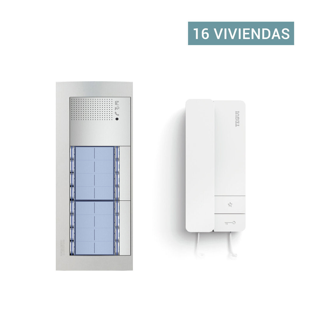 Presupuesto Audio-Portero Automatico para 16 viviendas 2 hilos Sfera New Tegui audio16s