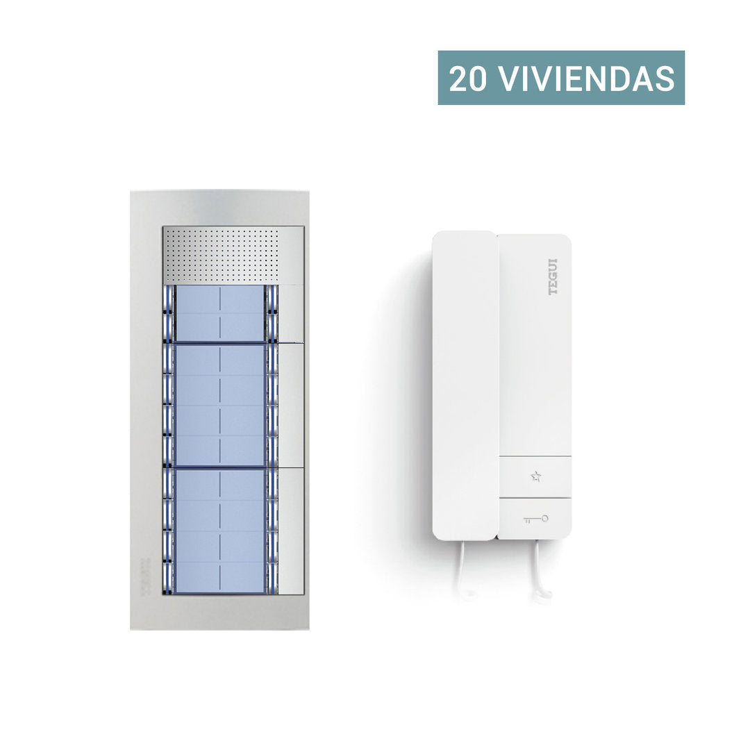 Presupuesto Audio-Portero Automatico para 20 viviendas 2 hilos Sfera New Tegui audio20s