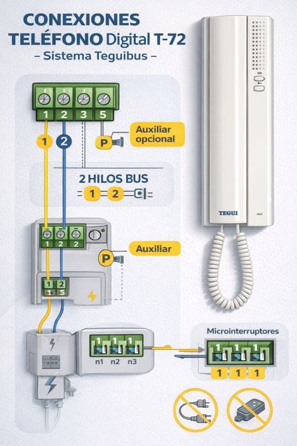 Teléfono Digital T-72 Blanco Tegui 374220 - Sistema Teguibus