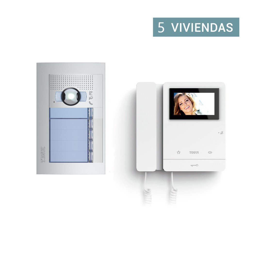 Presupuesto Video Portero Color para 5 viviendas 2 hilos Sfera New Tegui color5s