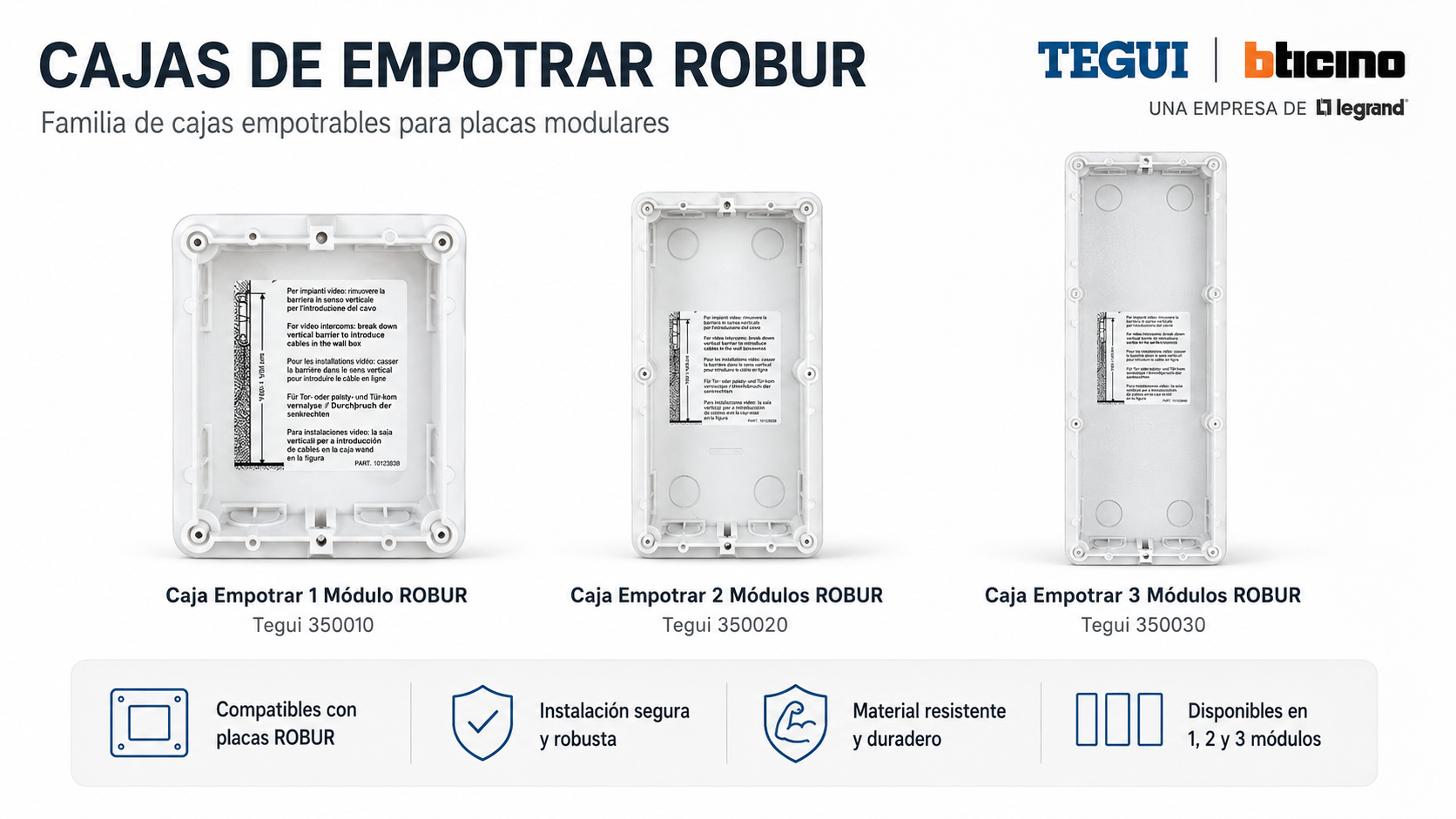 Einbaudose BTicino Robur 2 Module 350020