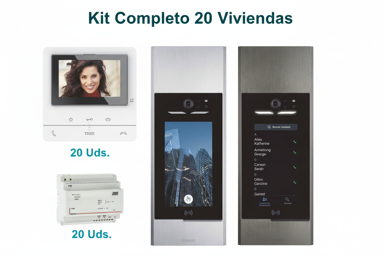 Kit Video Portero Tegui Línea 5000 - 20 Viviendas